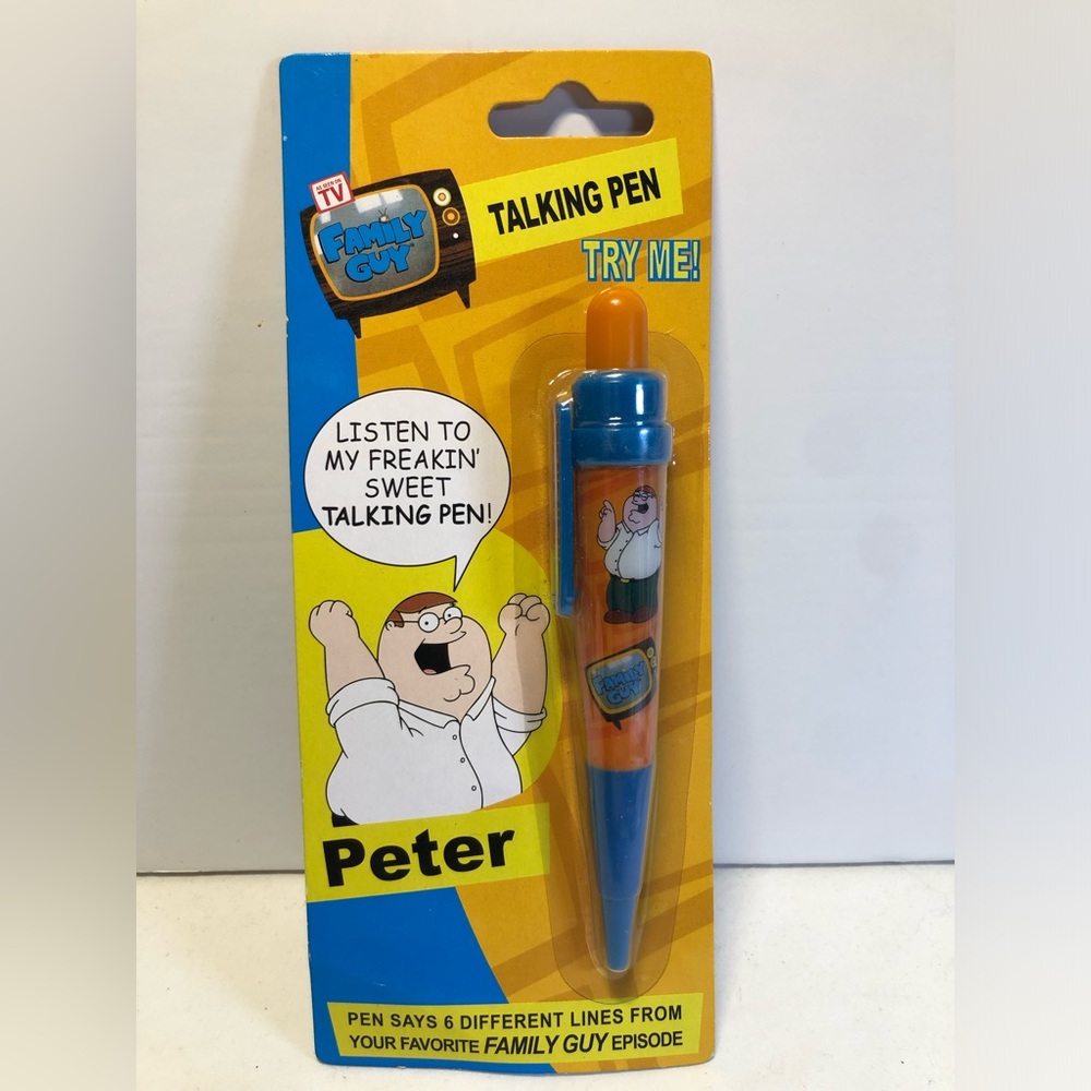 Family Guy Peter Talking Pen 6 Different Lines 2006 New Sealed Needs Battery